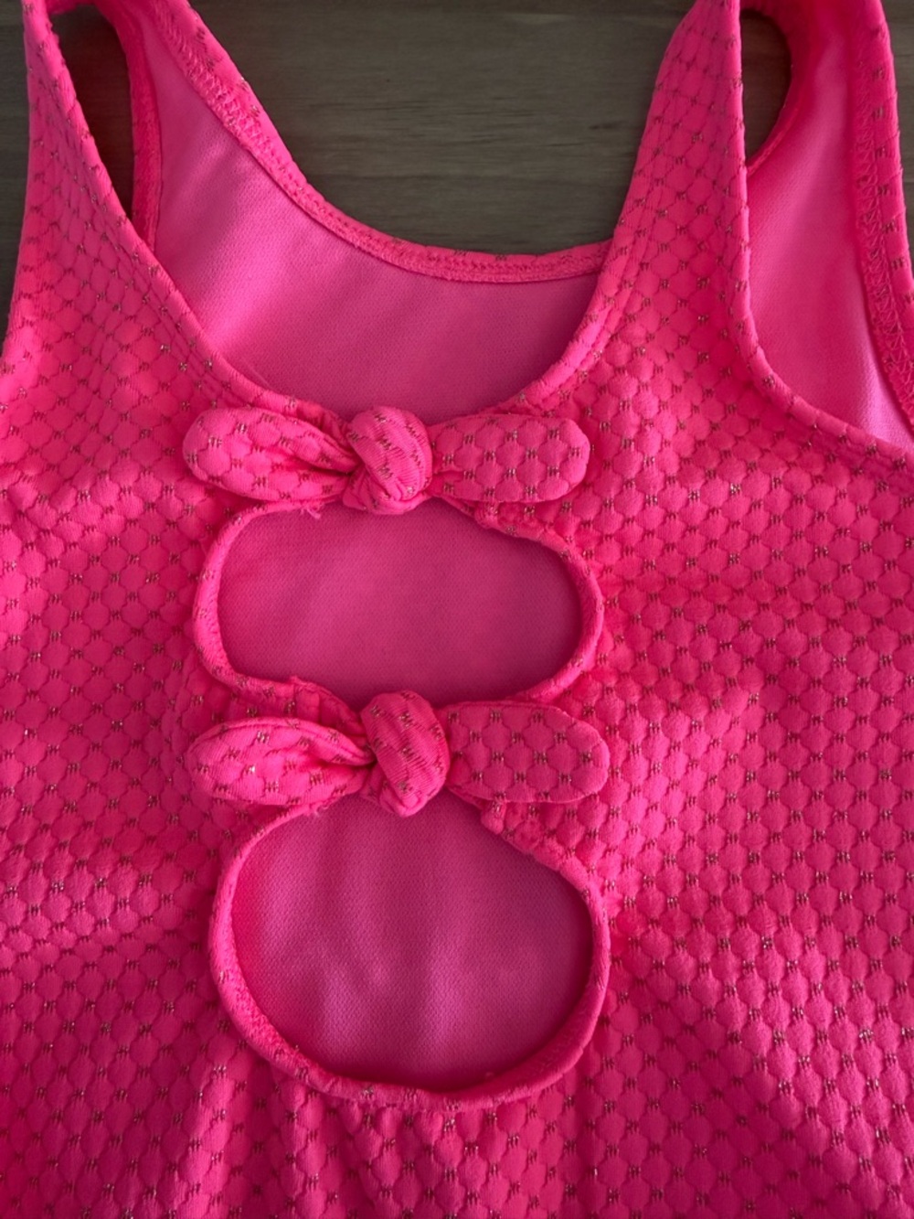 Cat & Jack Neon Pink Girls' One-Piece Swimsuit Size 5T - Picture 4 of 7